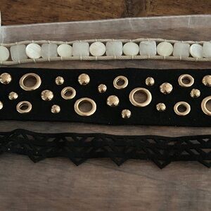Vintage‎ 70’s Black and Gold Studded Choker Set
